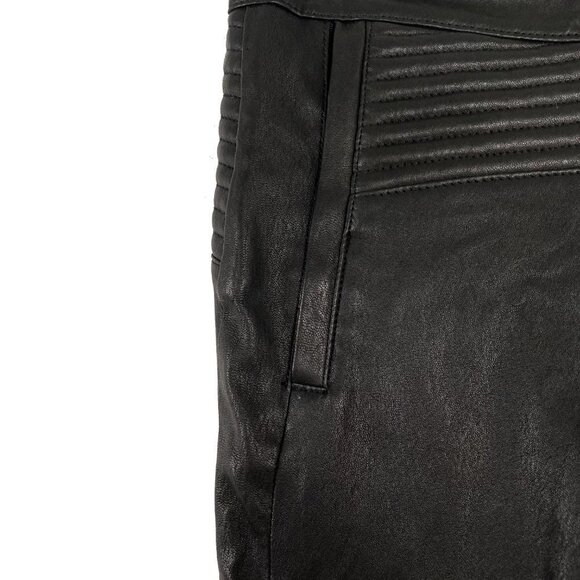 A.L.C. Pants Leather Cotton Black Leg‎ Zip Size 2 - Picture 4 of 10